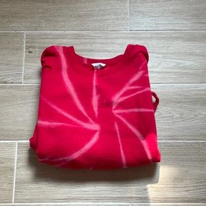 Red and white tie dyed sweatshirt